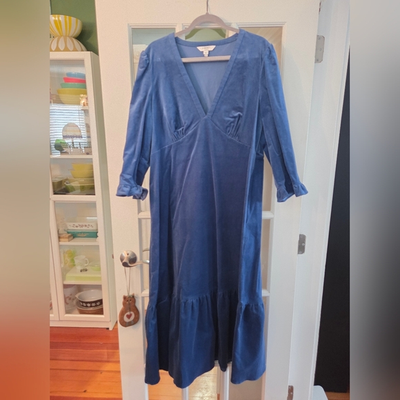 LK Bennett Deborah Ruffle Corduroy Midi Dress - Size 14 - Picture 4 of 9